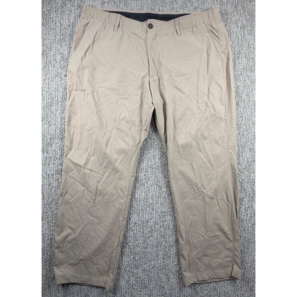 Under Armour Golf Pants Mens 42/30 Tan Khaki Straight Leg Performance Chino